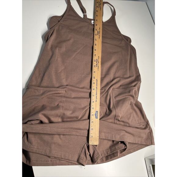 Brown Sleeveless Mini Dress with built in bodysuit with shorts - Picture 14 of 15